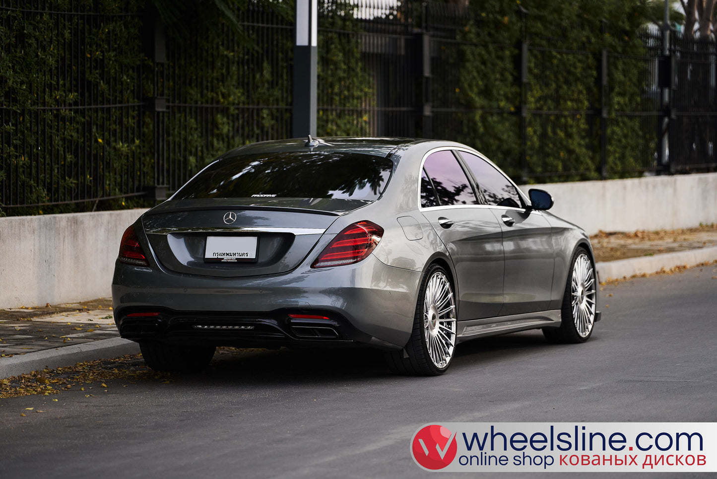 Gray Mercedes S 1-Piece VS-HF-81 Polished Silver With Brushed Face Cap-B 240815