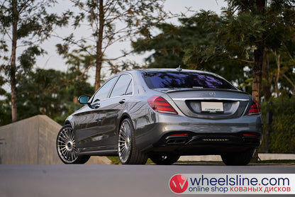 Gray Mercedes S 1-Piece VS-HF-81 Polished Silver With Brushed Face Cap-B 240815