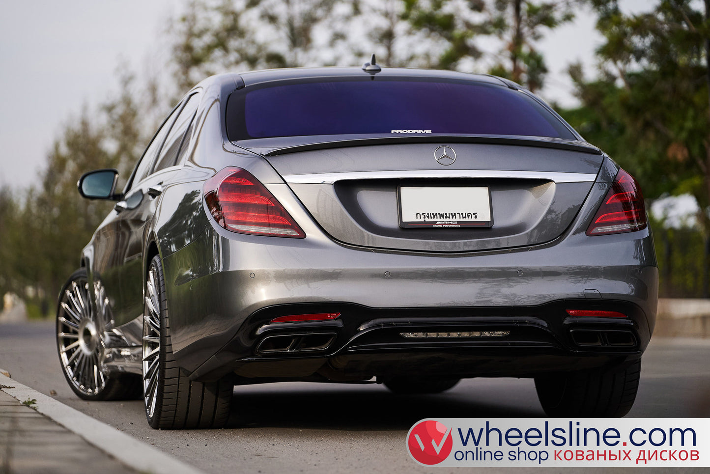 Gray Mercedes S 1-Piece VS-HF-81 Polished Silver With Brushed Face Cap-B 240815