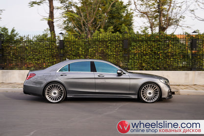 Gray Mercedes S 1-Piece VS-HF-81 Polished Silver With Brushed Face Cap-B 240815