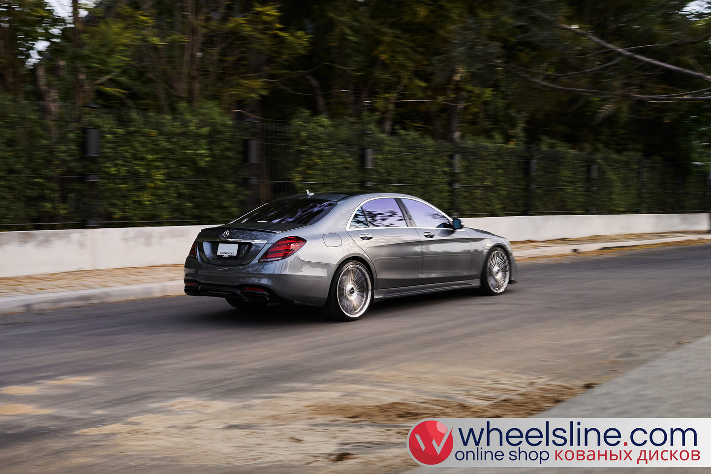 Gray Mercedes S 1-Piece VS-HF-81 Polished Silver With Brushed Face Cap-B 240815