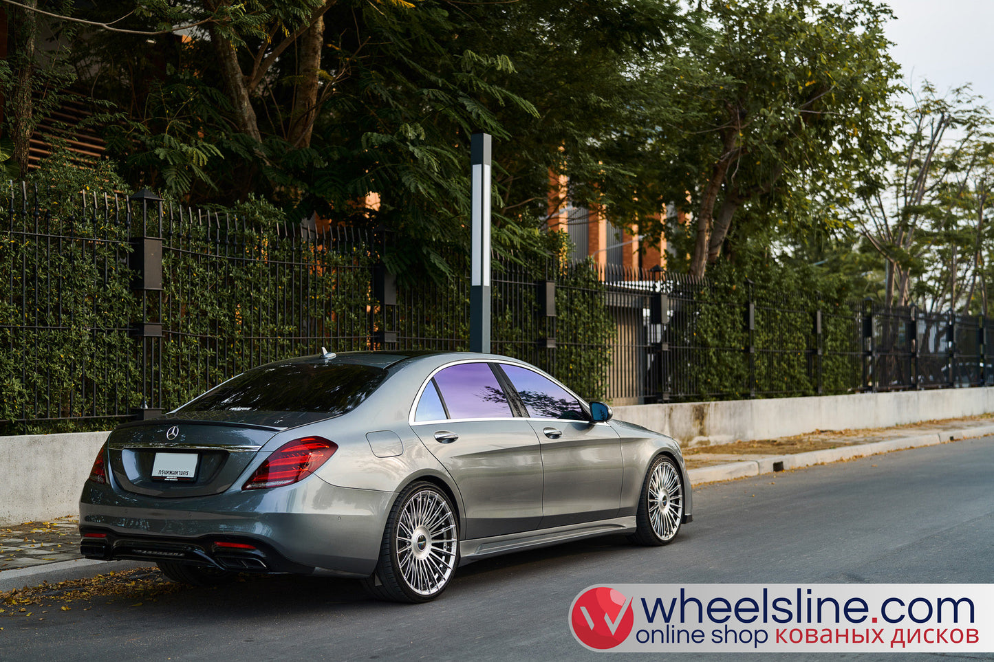 Gray Mercedes S 1-Piece VS-HF-81 Polished Silver With Brushed Face Cap-B 240815