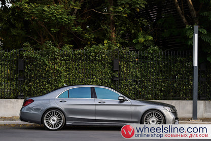 Gray Mercedes S 1-Piece VS-HF-81 Polished Silver With Brushed Face Cap-B 240815