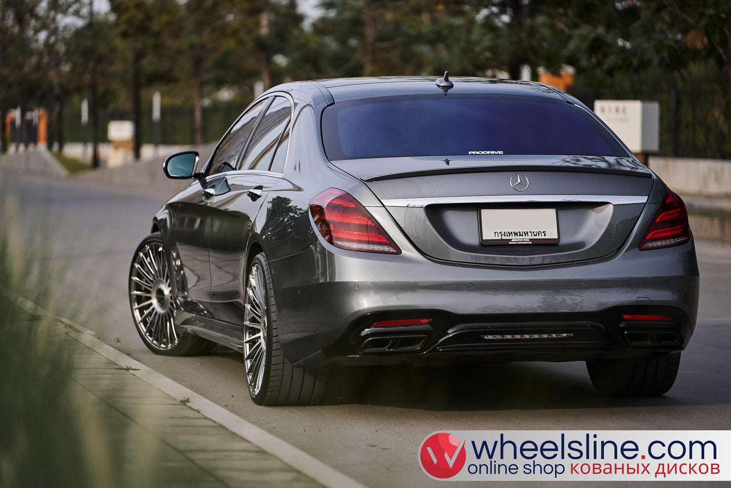 Gray Mercedes S 1-Piece VS-HF-81 Polished Silver With Brushed Face Cap-B 240815