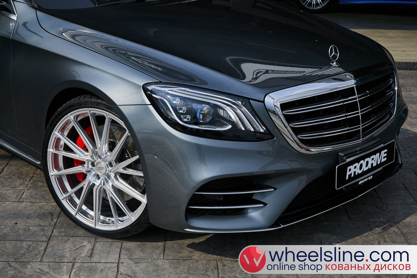 Gray  Mercedes S 1-Piece VS HF-4T1 Hightlight Gloss Silver With Polished Face 240815