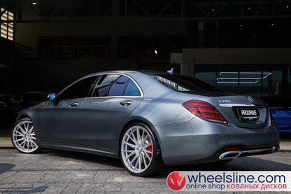 Gray  Mercedes S 1-Piece VS HF-4T1 Hightlight Gloss Silver With Polished Face 240815