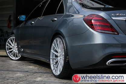 Gray  Mercedes S 1-Piece VS HF-4T1 Hightlight Gloss Silver With Polished Face 240815