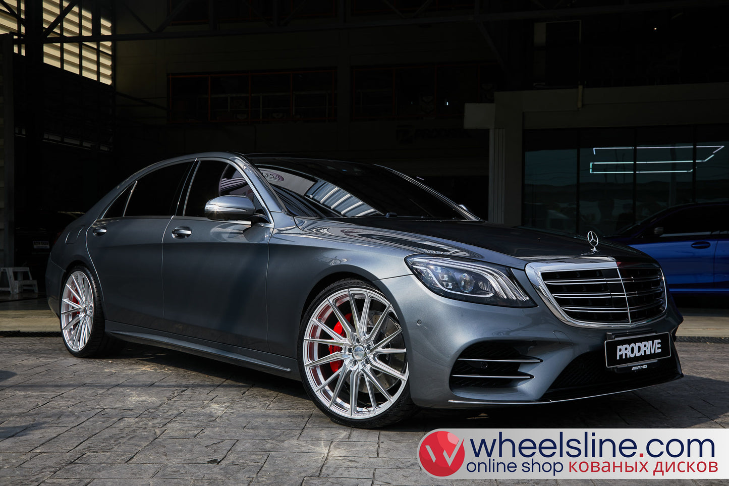 Gray  Mercedes S 1-Piece VS HF-4T1 Hightlight Gloss Silver With Polished Face 240815