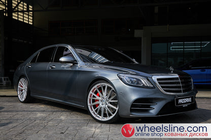 Gray  Mercedes S 1-Piece VS HF-4T1 Hightlight Gloss Silver With Polished Face 240815