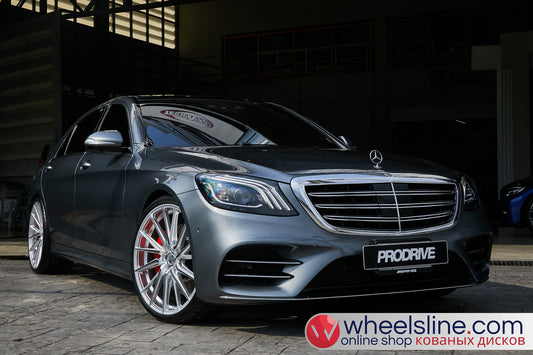 Gray  Mercedes S 1-Piece VS HF-4T1 Hightlight Gloss Silver With Polished Face 240815