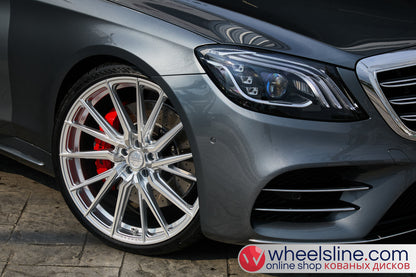 Gray  Mercedes S 1-Piece VS HF-4T1 Hightlight Gloss Silver With Polished Face 240815