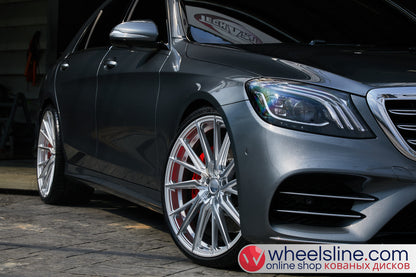 Gray  Mercedes S 1-Piece VS HF-4T1 Hightlight Gloss Silver With Polished Face 240815