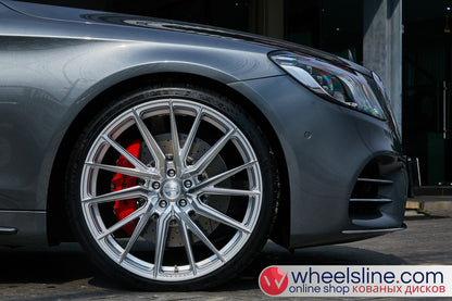 Gray  Mercedes S 1-Piece VS HF-4T1 Hightlight Gloss Silver With Polished Face 240815