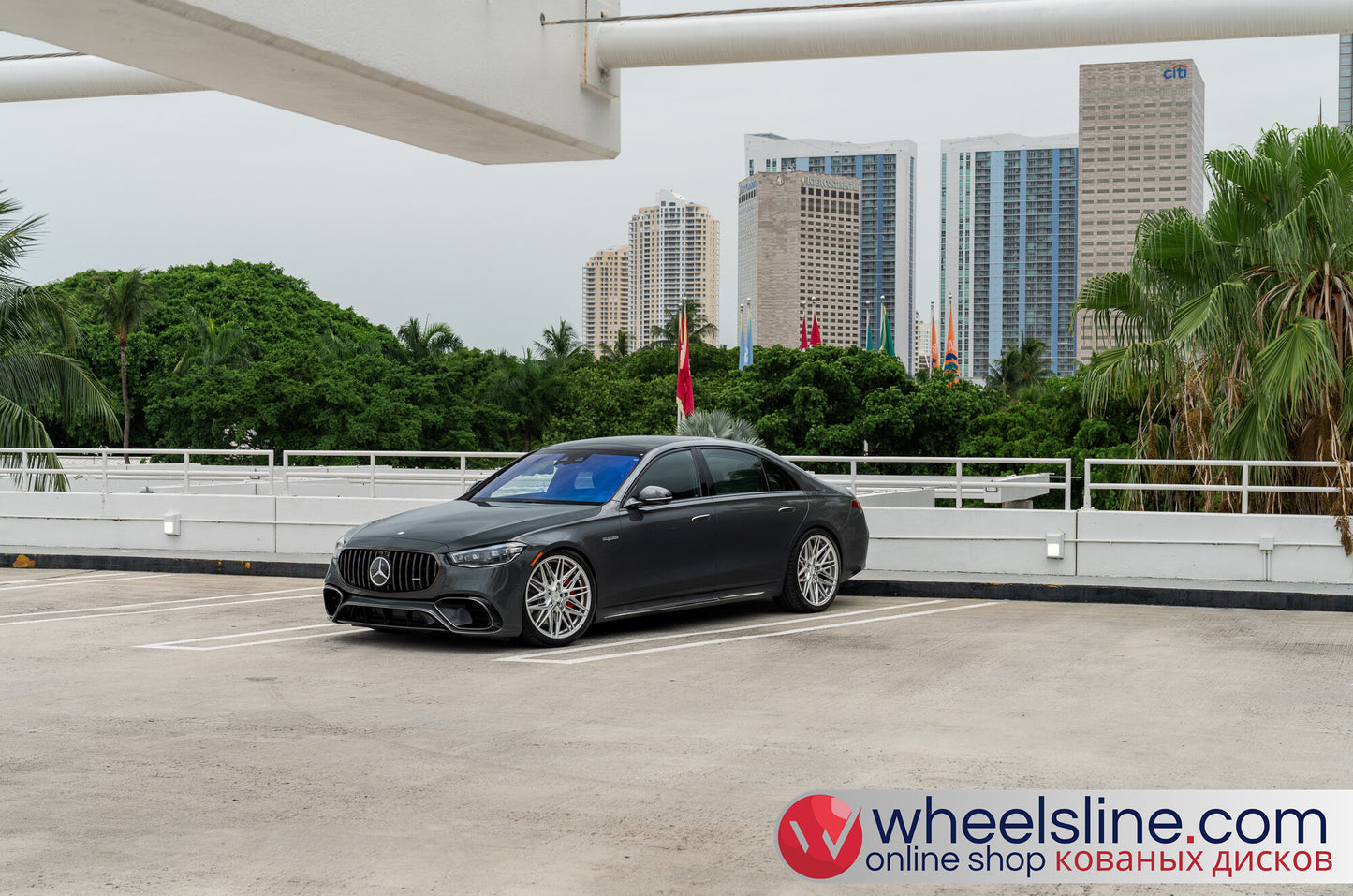 Gray Mercedes S 1-Piece VS HF-71 Matte Silver With Machined Face 240813