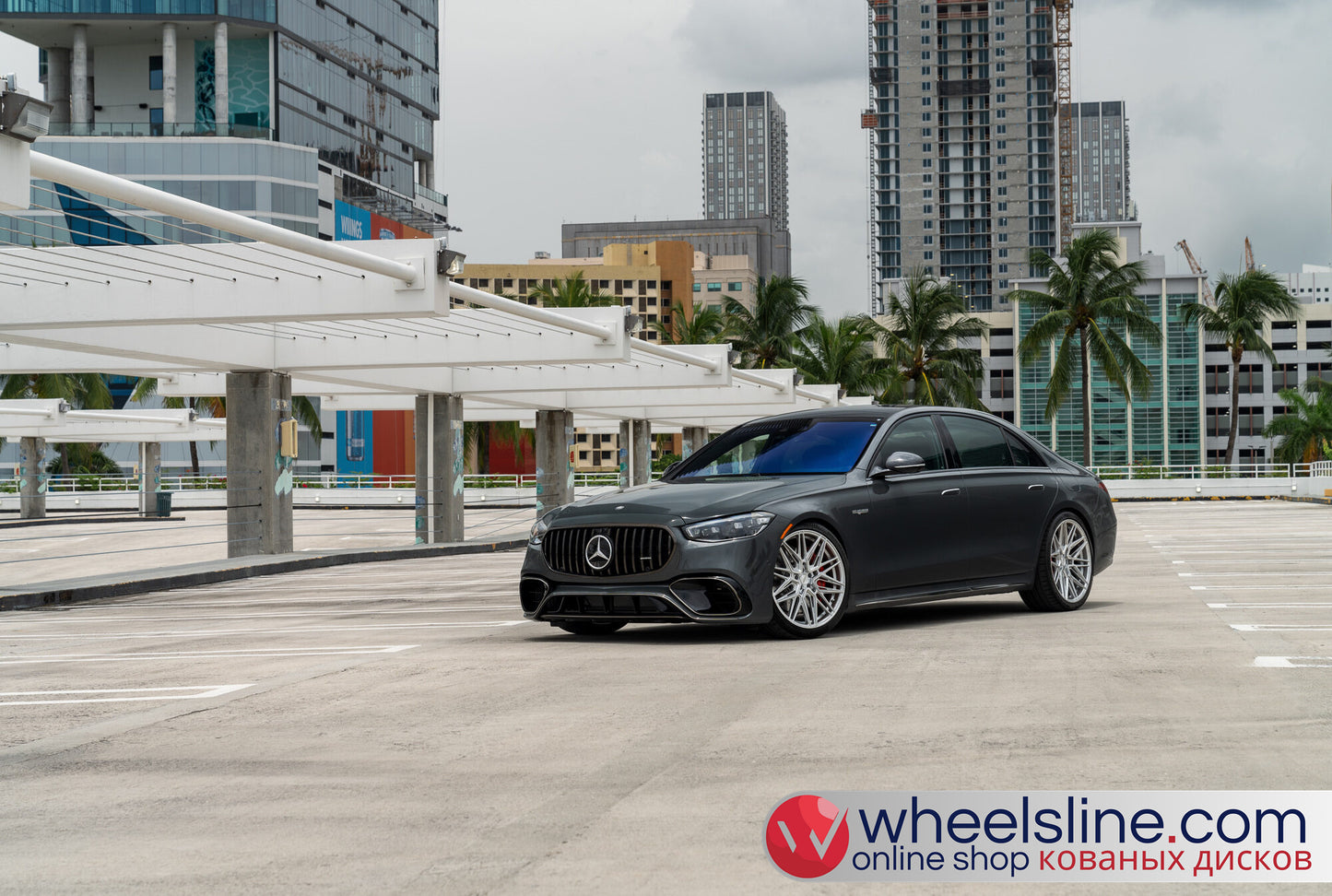 Gray Mercedes S 1-Piece VS HF-71 Matte Silver With Machined Face 240813