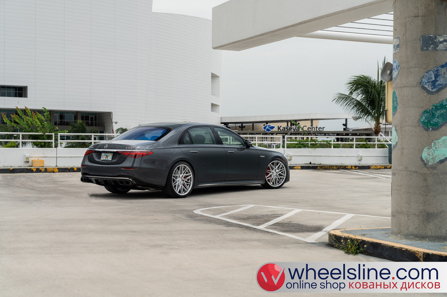 Gray Mercedes S 1-Piece VS HF-71 Matte Silver With Machined Face 240813