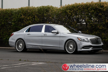 Gray Mercedes S 1-Piece VS S17-161  Polished Silver With Brushed Face Cap-B 240815