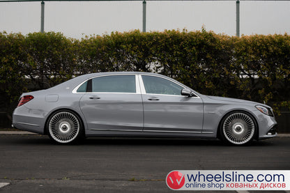 Gray Mercedes S 1-Piece VS S17-161  Polished Silver With Brushed Face Cap-B 240815