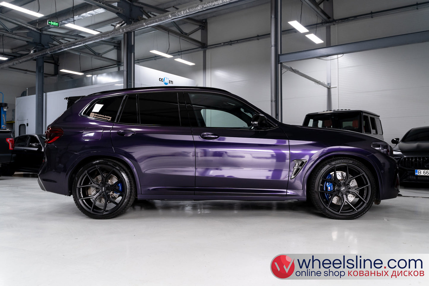 Purple BMW X3 1-Piece VS HF-51 Matte Black  240807