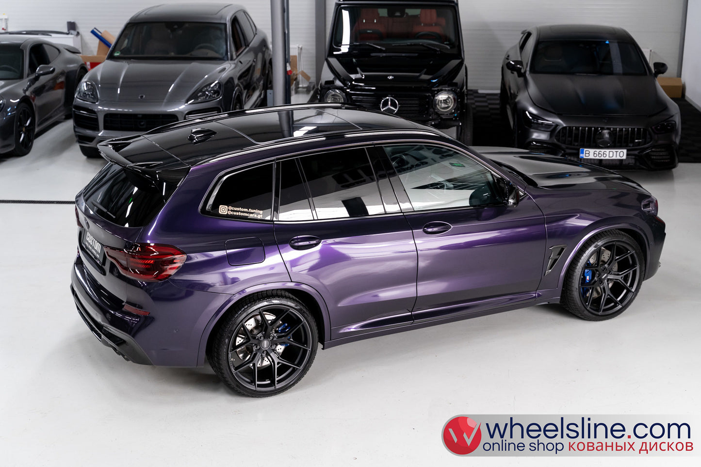 Purple BMW X3 1-Piece VS HF-51 Matte Black  240807