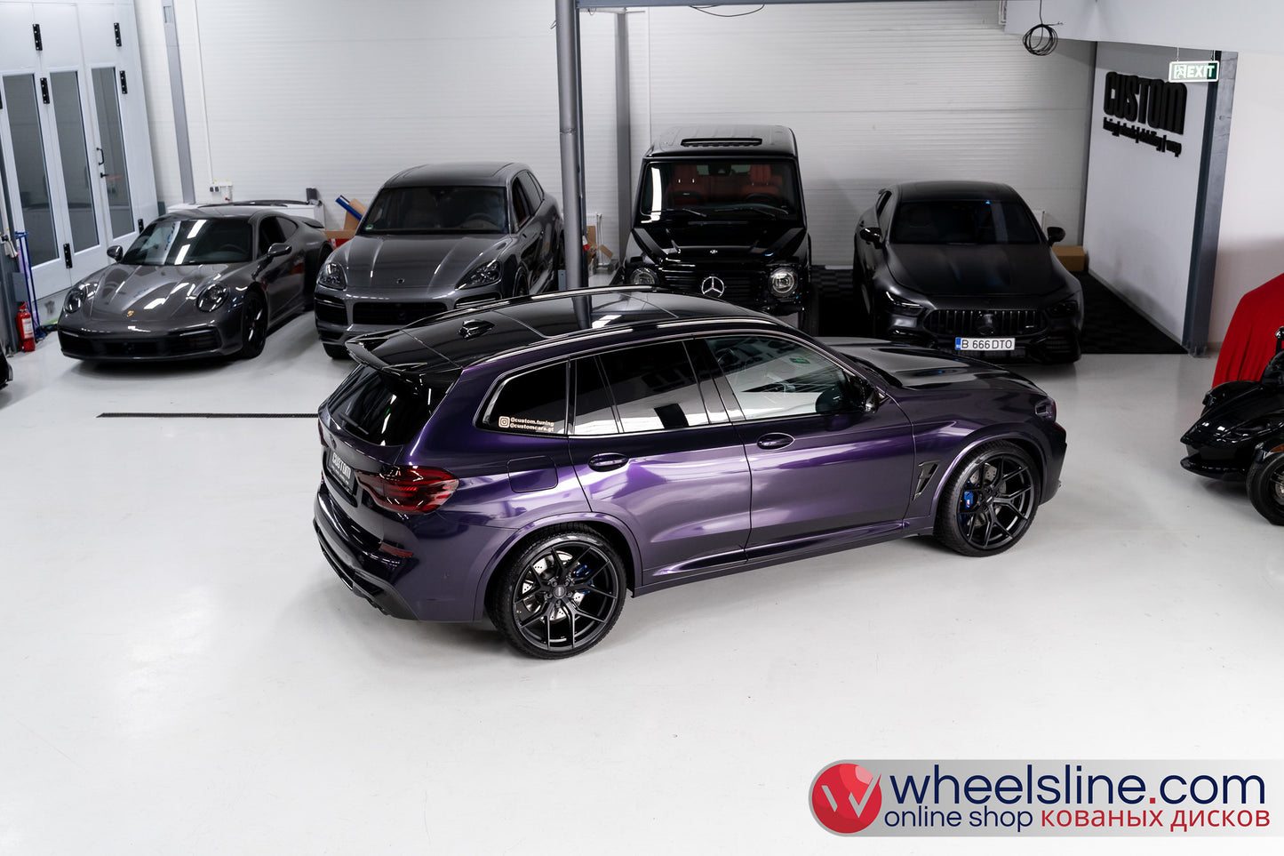 Purple BMW X3 1-Piece VS HF-51 Matte Black  240807