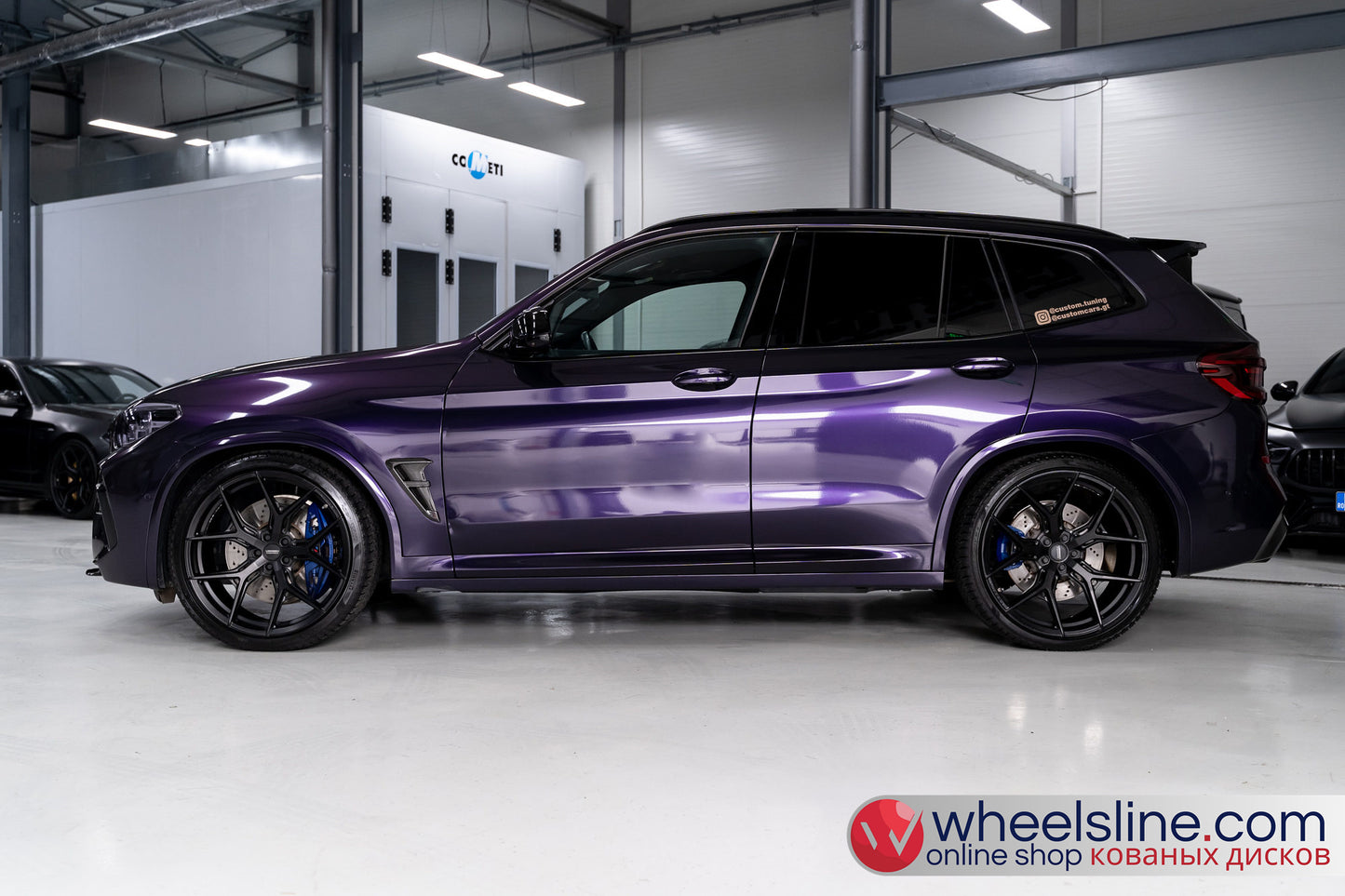 Purple BMW X3 1-Piece VS HF-51 Matte Black  240807