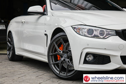 White BMW 4-Series 1-Piece VS HF-51 Matte Gunmetal 240801