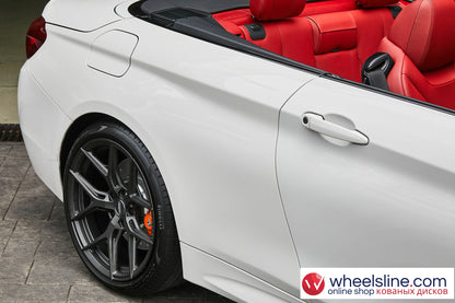 White BMW 4-Series 1-Piece VS HF-51 Matte Gunmetal 240801