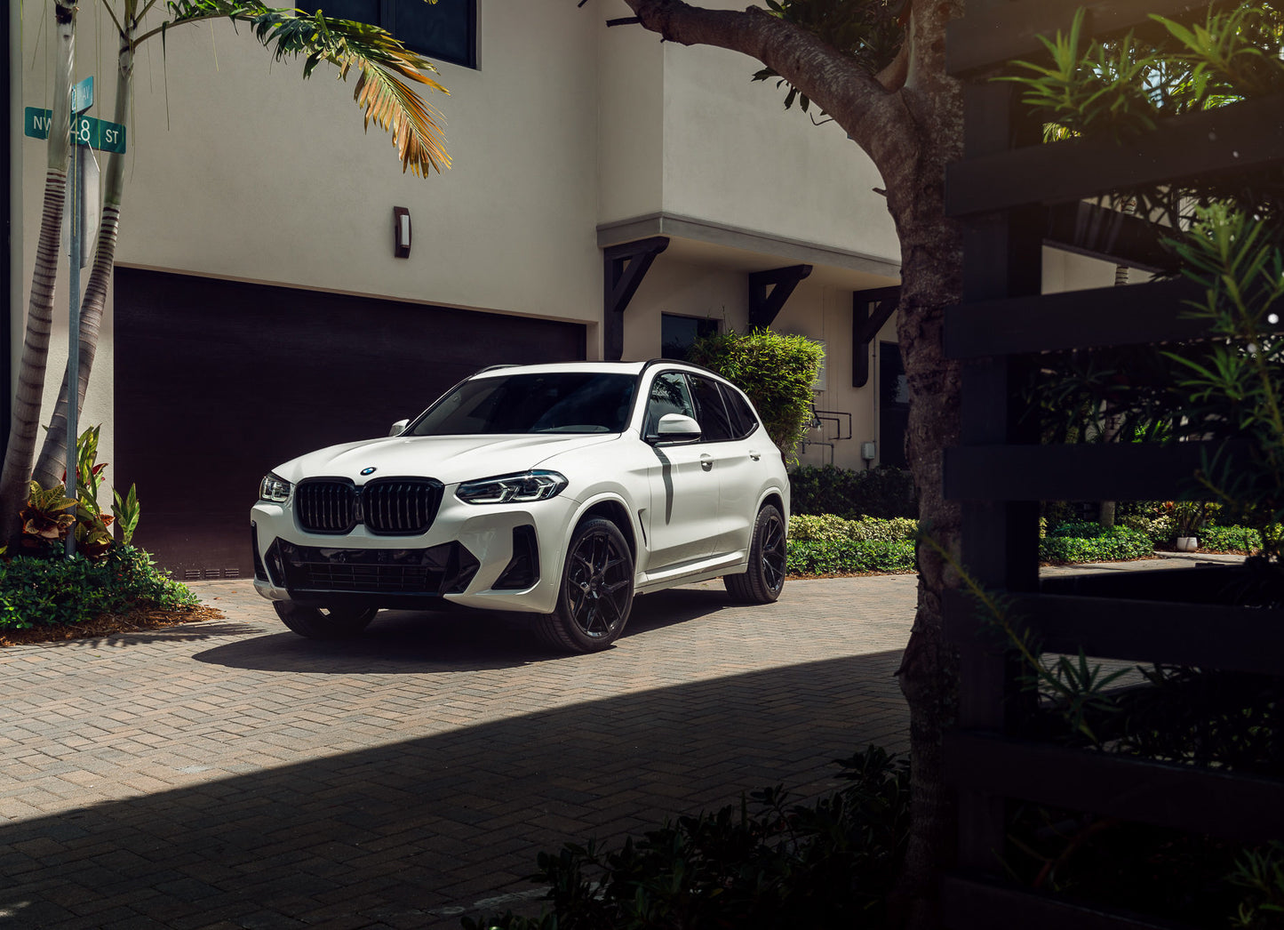 White BMW X3 1-Piece VS HF-51 Gloss Black  240807