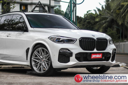 White BMW X5 1-Piece VS EVO-5R1 Brushed Silver  240821