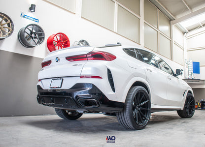 White BMW X6 1-Piece VS HF-31 Matte Black  240807