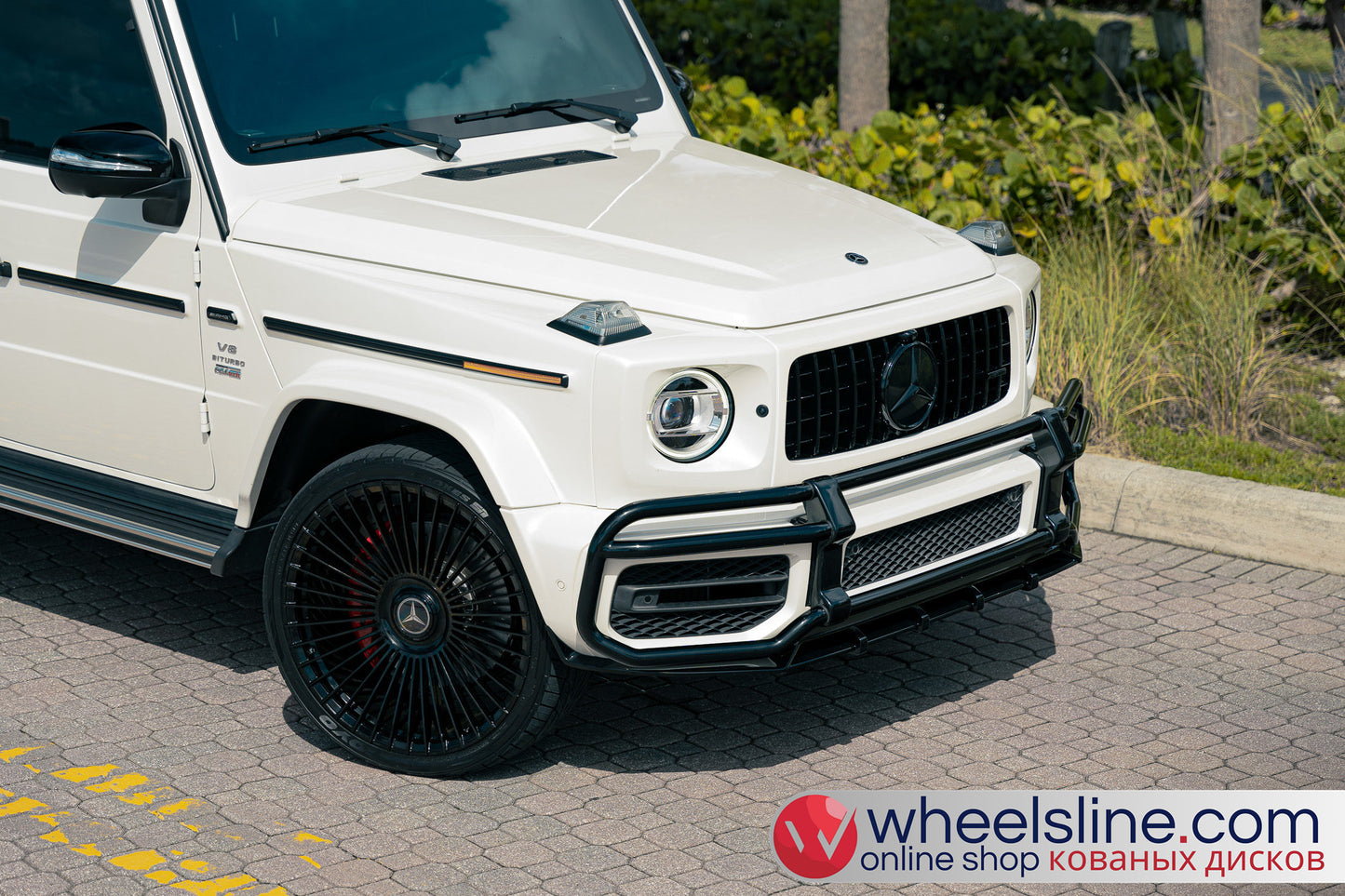 White Mercedes G 1-Piece VS S17-161 Gloss Black Cap-B 240802