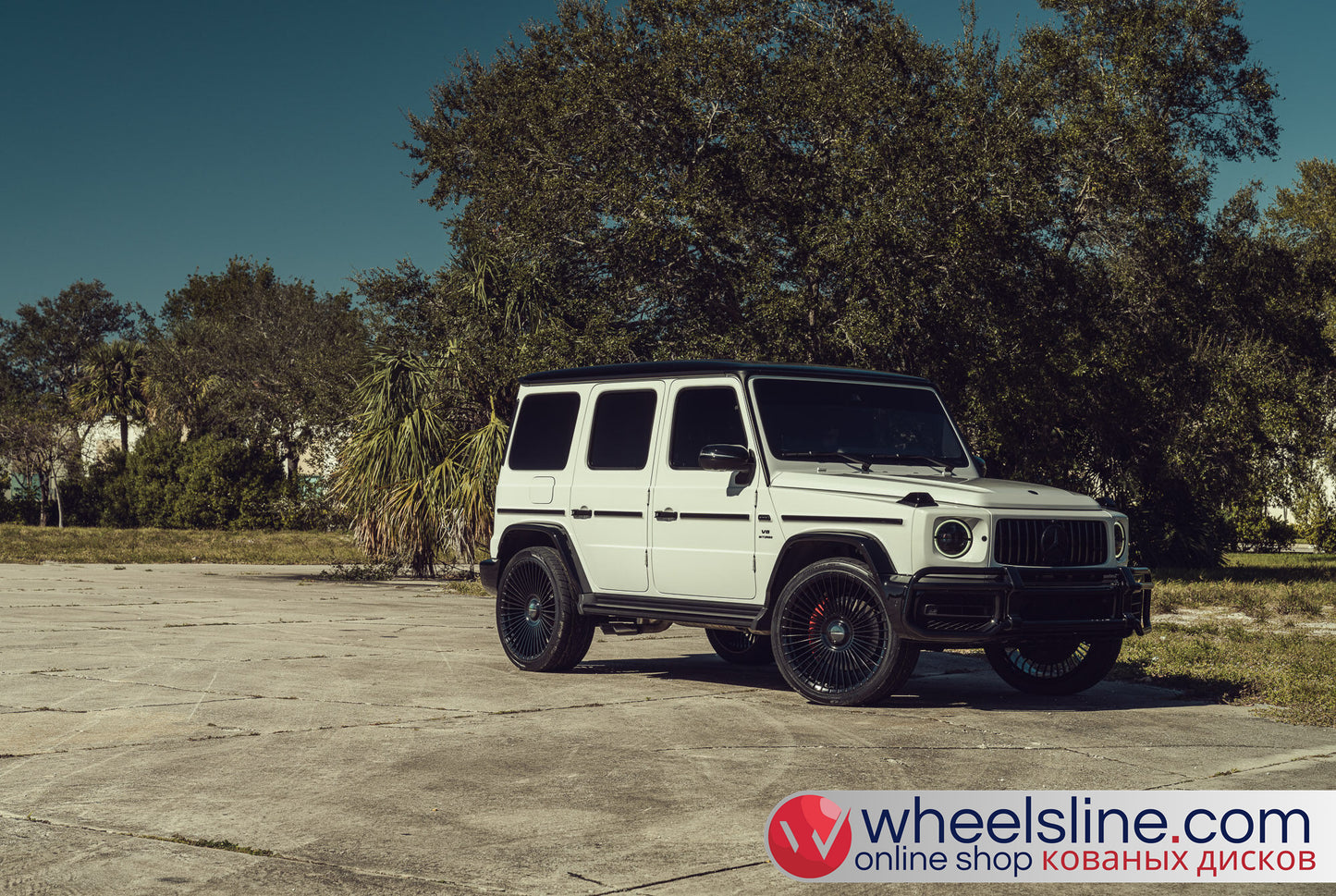 White Mercedes G 1-Piece VS S17-161 Gloss Black Cap-B 240802