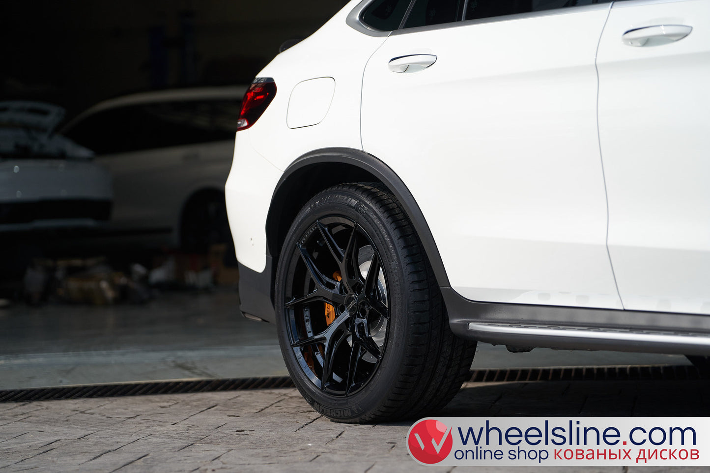 White Mercedes GLC 1-Piece VS HF-51 Gloss Black  240802