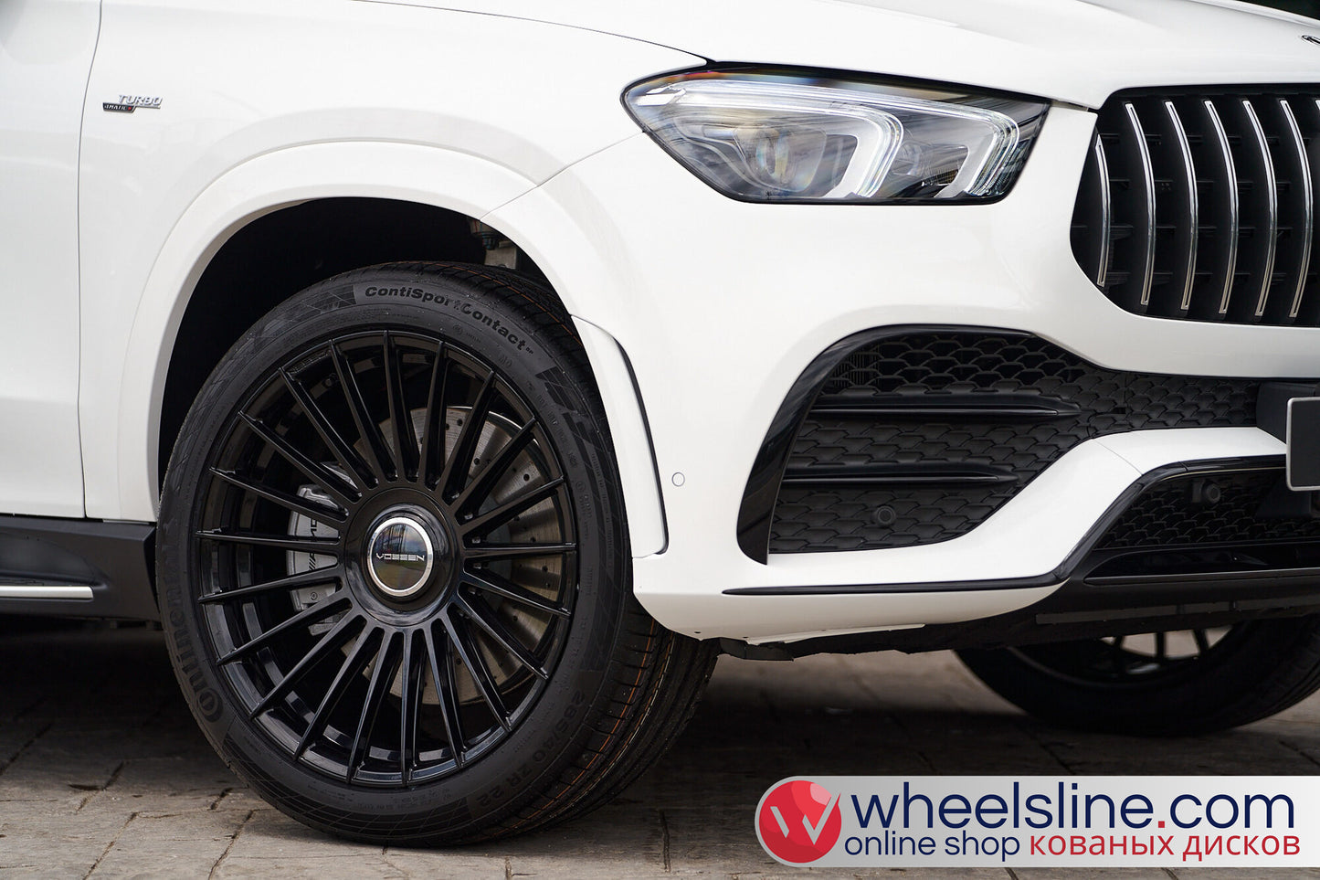 White Mercedes GLE 1-Piece VS HF-81 Gloss Black Cap-B 240802