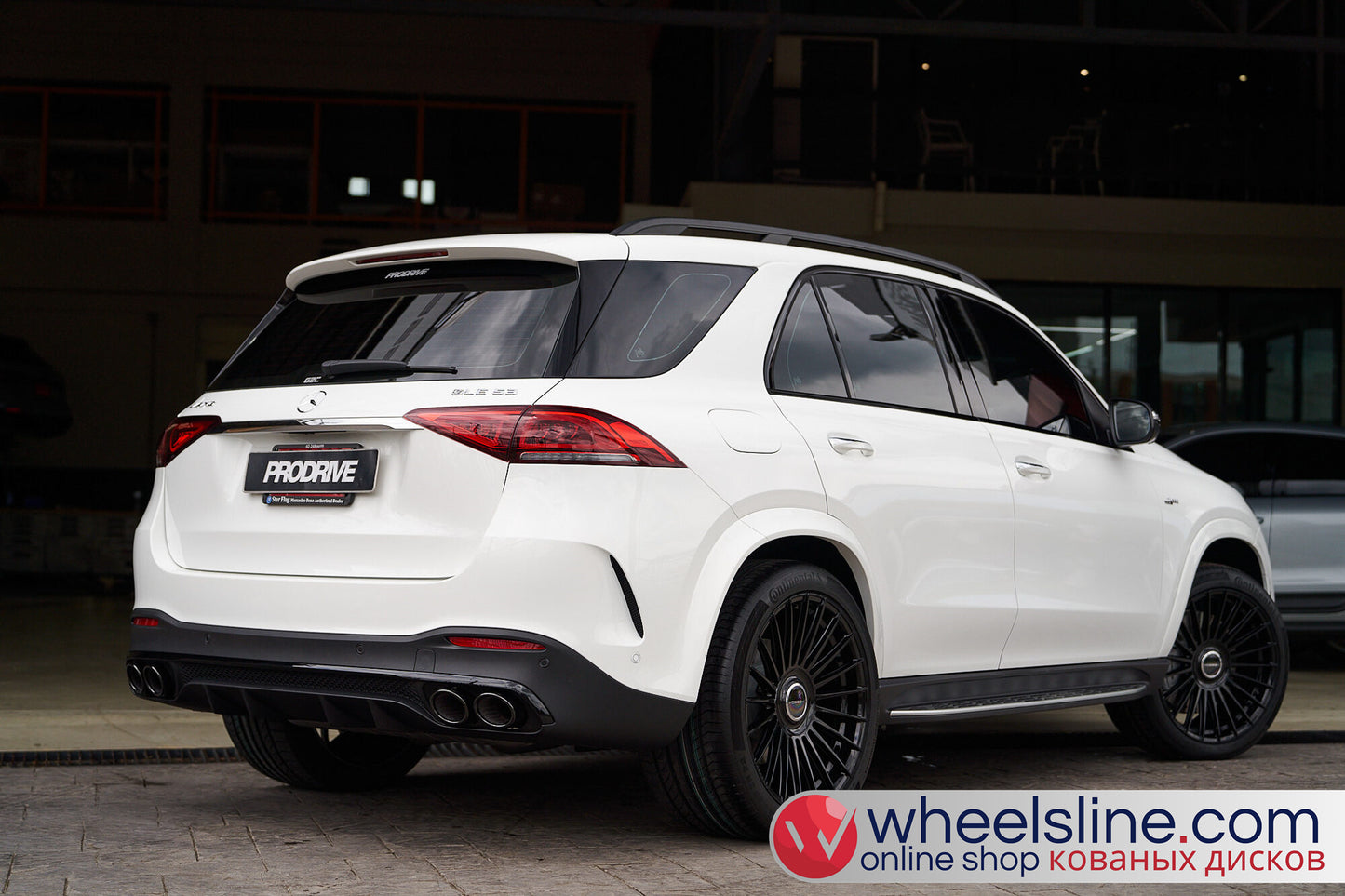 White Mercedes GLE 1-Piece VS HF-81 Gloss Black Cap-B 240802