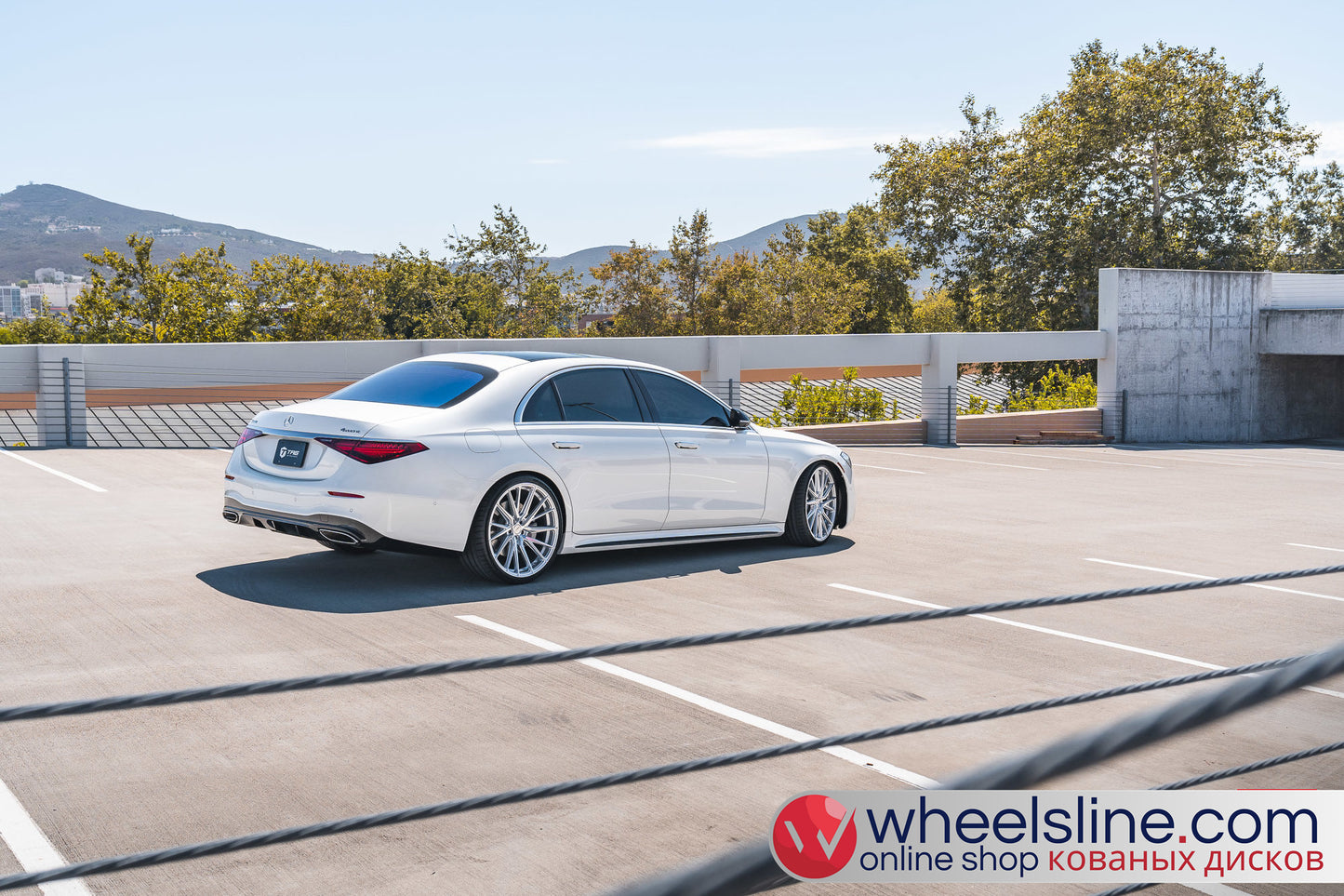 White Mercedes S 1-Piece VS HF-4T1 Matte Silver With Polished Face 240816