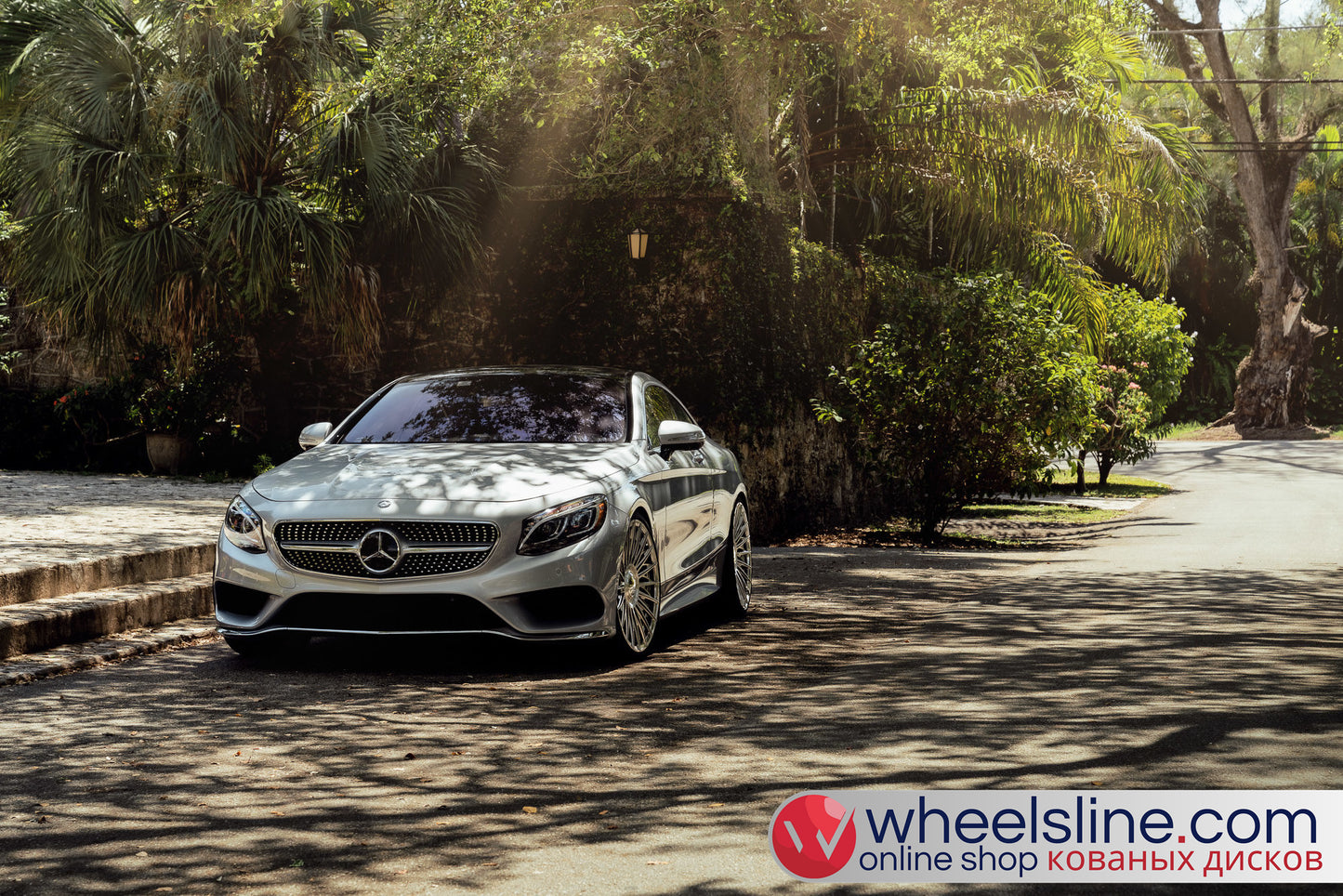 White Mercedes S 1-Piece VS S17-15T1 Polished Silver With Brushed Face Cap-B 240815