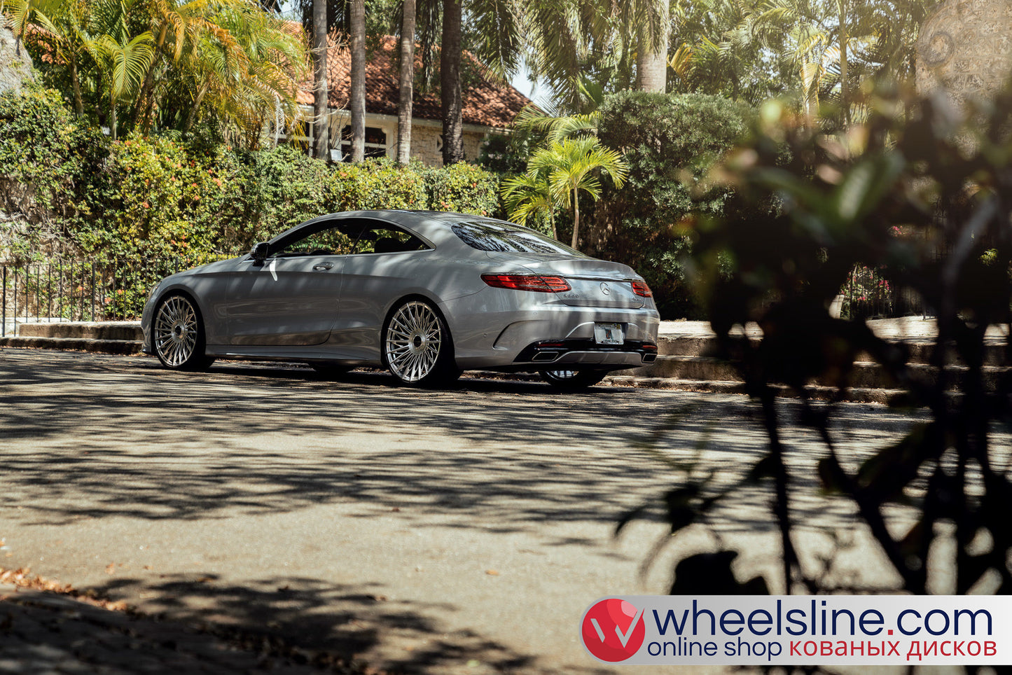 White Mercedes S 1-Piece VS S17-15T1 Polished Silver With Brushed Face Cap-B 240815