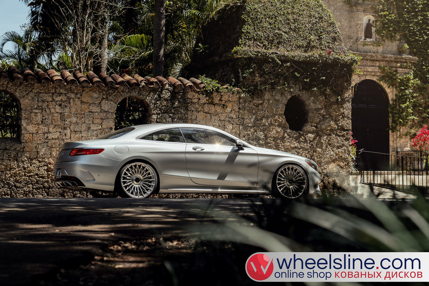 White Mercedes S 1-Piece VS S17-15T1 Polished Silver With Brushed Face Cap-B 240815