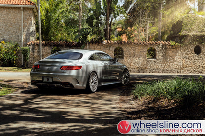 White Mercedes S 1-Piece VS S17-15T1 Polished Silver With Brushed Face Cap-B 240815