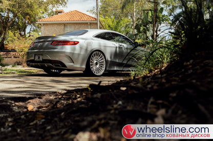 White Mercedes S 1-Piece VS S17-15T1 Polished Silver With Brushed Face Cap-B 240815