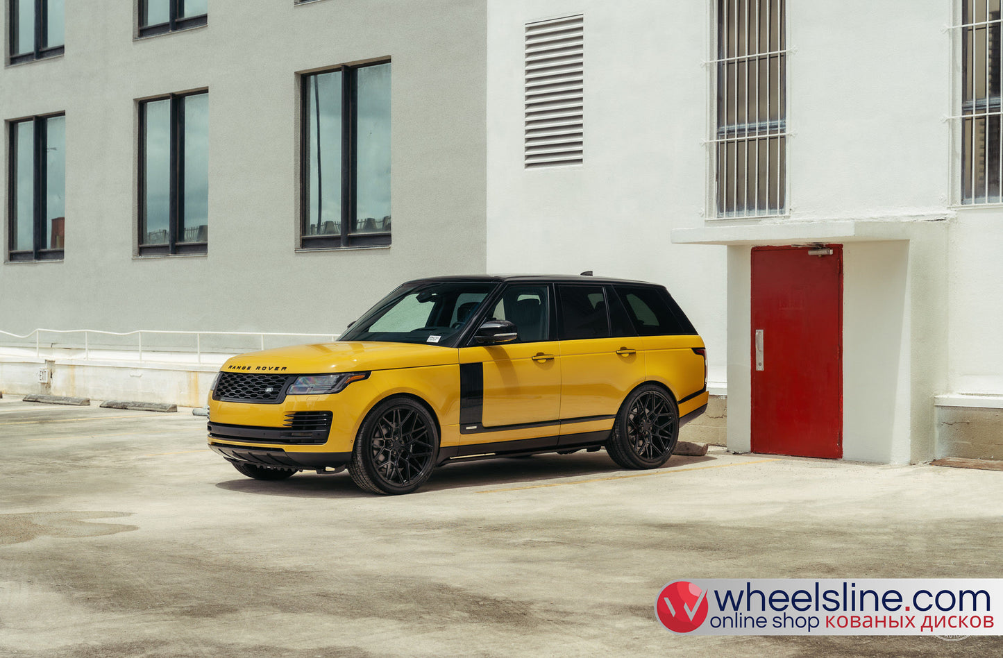 Yellow Land Rover Range Rover 1-Piece VS UV-11 Gloss Black 240926