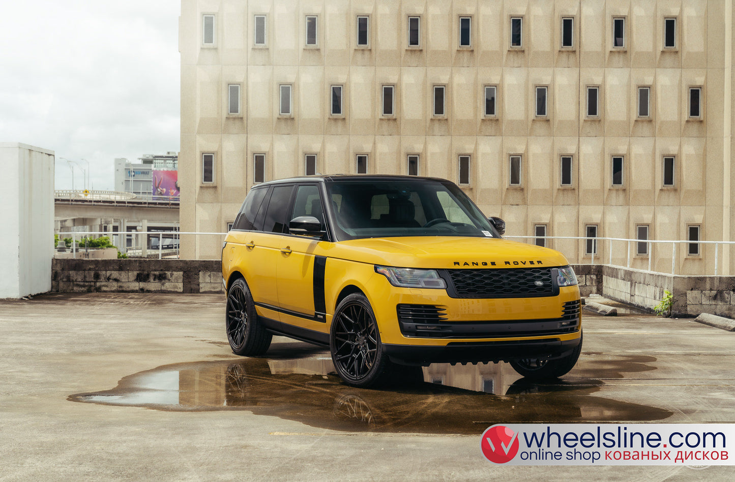 Yellow Land Rover Range Rover 1-Piece VS UV-11 Gloss Black 240926